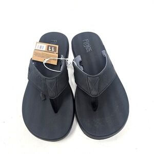 Flojos Men's Black/Grey Memory Foam Sandal Flip Flops 1482126